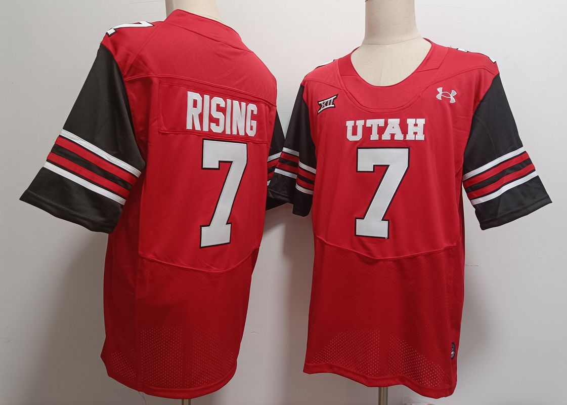 Men Utah Utes #7 Rising Red 2025 NCAA Jersey